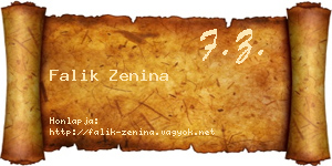 Falik Zenina névjegykártya